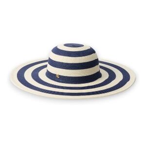 Lauren Ralph Lauren para mulher. 454P09706001 Chapéu de palha com riscas azul-marinho (OSFA), Casual Lauren Ralph Lauren para mulher. 454P09706001 Chapéu de palha com riscas azul-marinho (OSFA), Casual