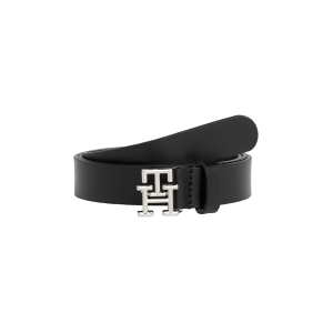Tommy Hilfiger para mulher. AW0AW15182 Cinto de couro Logo preto (75cm), Casual, Pele Tommy Hilfiger para mulher. AW0AW15182 Cinto de couro Logo preto (75cm), Casual, Pele