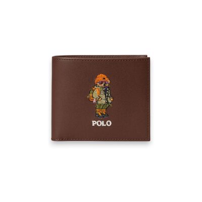Polo Ralph Lauren para homem. 405P16238002 Carteira de couro com Polo Bear marrom (OSFA), Casual, Clássico, Pele Polo Ralph Lauren para homem. 405P16238002 Carteira de couro com Polo Bear marrom (OSFA), Casual, Clássico, Pele