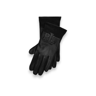 Lauren Ralph Lauren para mulher. 454P23591001 Luvas técnicas de pele de carneiro preta (S), Preto, Clássico Lauren Ralph Lauren para mulher. 454P23591001 Luvas técnicas de pele de carneiro preta (S), Preto, Clássico