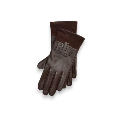 Lauren Ralph Lauren para mulher. 454P23591002 Luvas técnicas de pele de carneiro castanha (M), Marrom, Clássico Lauren Ralph Lauren para mulher. 454P23591002 Luvas técnicas de pele de carneiro castanha (M), Marrom, Clássico