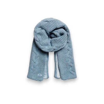 Superdry para mulher. W9310053A Cachecol de tricô de tranças azul claro (OSFA), Casual, Clássico, Poliéster Superdry para mulher. W9310053A Cachecol de tricô de tranças azul claro (OSFA), Casual, Clássico, Poliéster
