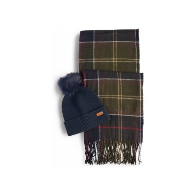 Barbour para mulher. LGS0054 Conjunto presente gorro e cachecol Dover marinho, verde (OSFA), Casual, Viscoso Barbour para mulher. LGS0054 Conjunto presente gorro e cachecol Dover marinho, verde (OSFA), Casual, Viscoso