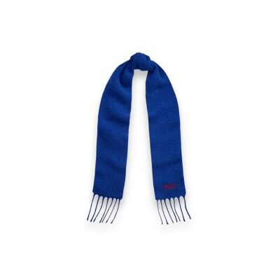 Polo Ralph Lauren para mulher. 455P18145003 Cachecol de mistura de lã com franjas azul (OSFA), Casual Polo Ralph Lauren para mulher. 455P18145003 Cachecol de mistura de lã com franjas azul (OSFA), Casual