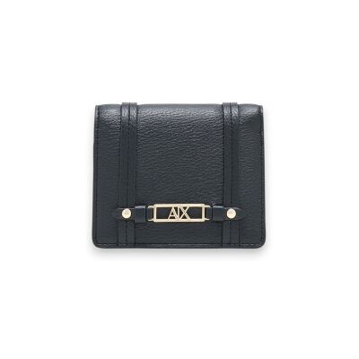 A X Armani Exchange para mulher. XW002613AF15632UC010 Carteira com acabamento texturizado e logotipo metalizado preto (OSFA), Casual, Poliés A X Armani Exchange para mulher. XW002613AF15632UC010 Carteira com acabamento texturizado e logotipo metalizado preto (OSFA), Casual, Poliés