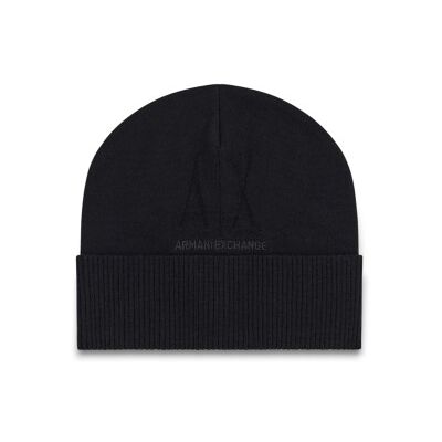 A X Armani Exchange para mulher. XW001445AF11896UC001 Gorro de lã preto (OSFA) A X Armani Exchange para mulher. XW001445AF11896UC001 Gorro de lã preto (OSFA)