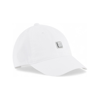 A X Armani Exchange para mulher. XW002385AF15502U0002 Chapéu de basebol branco (OSFA), Casual, Algodão A X Armani Exchange para mulher. XW002385AF15502U0002 Chapéu de basebol branco (OSFA), Casual, Algodão