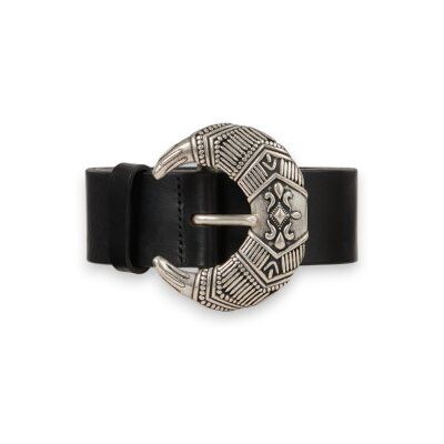 BA&SH; para mulher. 2H26CBAN Cinto de couro Bandy preto (85cm), Casual, Pele BA&SH; para mulher. 2H26CBAN Cinto de couro Bandy preto (85cm), Casual, Pele