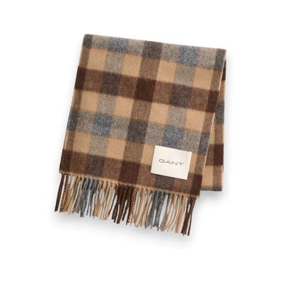 Gant para homem. 9920310 Cachecol de lã marrom (OSFA), Clássico Gant para homem. 9920310 Cachecol de lã marrom (OSFA), Clássico