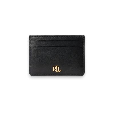 Lauren Ralph Lauren para mulher. 432876732001 Porta-cartões de couro preto (OSFA), Casual, Clássico, Pele Lauren Ralph Lauren para mulher. 432876732001 Porta-cartões de couro preto (OSFA), Casual, Clássico, Pele