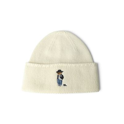 Polo Ralph Lauren para mulher. 455P23854002 Gorro de Tricô branco creme (OSFA), Casual, Lã Polo Ralph Lauren para mulher. 455P23854002 Gorro de Tricô branco creme (OSFA), Casual, Lã