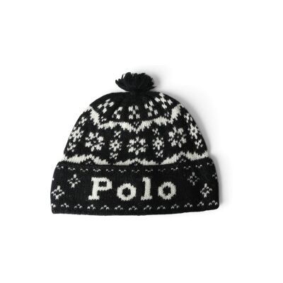 Polo Ralph Lauren para mulher. 455P23851001 Gorro Invernal preto (OSFA), Casual, Lã Polo Ralph Lauren para mulher. 455P23851001 Gorro Invernal preto (OSFA), Casual, Lã