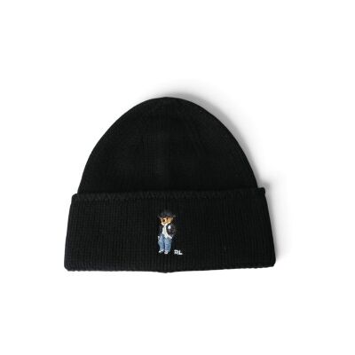 Polo Ralph Lauren para mulher. 455P23854001 Gorro Bear preto (OSFA), Casual, Lã Polo Ralph Lauren para mulher. 455P23854001 Gorro Bear preto (OSFA), Casual, Lã