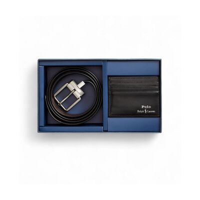 Polo Ralph Lauren para homem. 405880721001 Conjunto de cinto e porta-cartões em pele preto (OSFA), Casual Polo Ralph Lauren para homem. 405880721001 Conjunto de cinto e porta-cartões em pele preto (OSFA), Casual