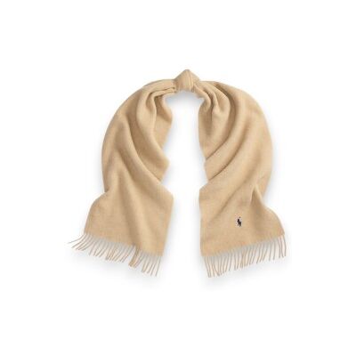 Polo Ralph Lauren para mulher. 455P03868002 Cachecol de lã com franjas beige (OSFA), Bege, Casual Polo Ralph Lauren para mulher. 455P03868002 Cachecol de lã com franjas beige (OSFA), Bege, Casual