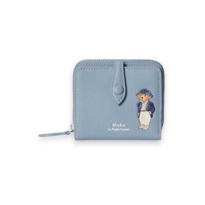 Polo Ralph Lauren para mulher. 427P17882001 Carteira compacta Polo Bear azul (OSFA), Casual, Pele Polo Ralph Lauren para mulher. 427P17882001 Carteira compacta Polo Bear azul (OSFA), Casual, Pele