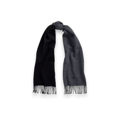 Polo Ralph Lauren para mulher. 455954371001 Cachecol de lã com franjas preto (OSFA), Casual Polo Ralph Lauren para mulher. 455954371001 Cachecol de lã com franjas preto (OSFA), Casual
