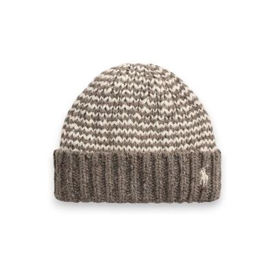 Polo Ralph Lauren para mulher. 455P18138001 Gorro de mistura de lã com riscas castanho (OSFA), Marrom, Casual Polo Ralph Lauren para mulher. 455P18138001 Gorro de mistura de lã com riscas castanho (OSFA), Marrom, Casual
