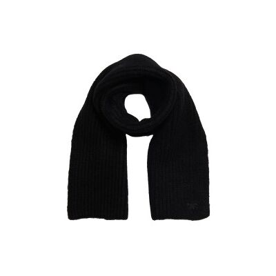 Superdry para mulher. W9310069A Cachecol preto de malha canelada (OSFA), Casual, Náilon Superdry para mulher. W9310069A Cachecol preto de malha canelada (OSFA), Casual, Náilon