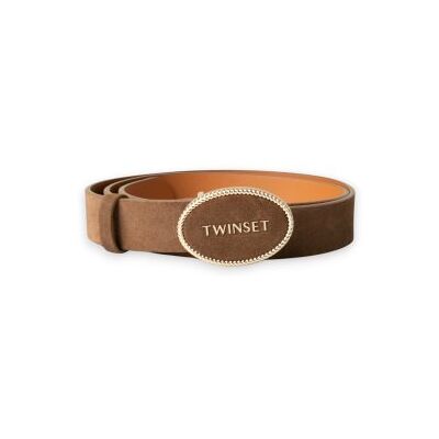 Twinset para mulher. 262TO5280 Cinto com logotipo bege (L), Marrom, Casual, Sintético Twinset para mulher. 262TO5280 Cinto com logotipo bege (L), Marrom, Casual, Sintético