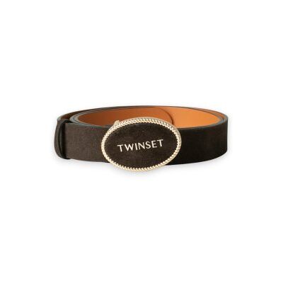 Twinset para mulher. 262TO5280 Cinto logotipo marrom (L), Casual, Sintético Twinset para mulher. 262TO5280 Cinto logotipo marrom (L), Casual, Sintético