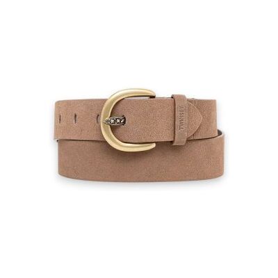Twinset para mulher. 262TO5630 Cinto de camurça com logotipo marrom (M), Bege, Casual Twinset para mulher. 262TO5630 Cinto de camurça com logotipo marrom (M), Bege, Casual