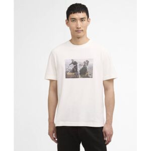 Barbour international para homem. MTS1585 T-shirt Hellen Photographic branca (L), Branco, Bege, Casual, Algodão, Manga curta Barbour international para homem. MTS1585 T-shirt Hellen Photographic branca (L), Branco, Bege, Casual, Algodão, Manga curta