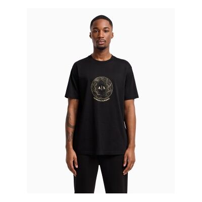 A X Armani Exchange para homem. XM000328AF10364UC001 T-shirt preta com gola redonda (XL), Preto, Casual, Algodão, Manga curta A X Armani Exchange para homem. XM000328AF10364UC001 T-shirt preta com gola redonda (XL), Preto, Casual, Algodão, Manga curta