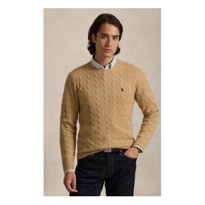 Polo Ralph Lauren para homem. 710876762009 Camisola de lã e caxemira bege (L), Casual, Clássico, Manga comprida Polo Ralph Lauren para homem. 710876762009 Camisola de lã e caxemira bege (L), Casual, Clássico, Manga comprida