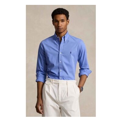 Polo Ralph Lauren para homem. 710928255003 Camisa de popelina elástica Custom Fit azul (XL), Casual, Algodão, Clássico, Manga comprida Polo Ralph Lauren para homem. 710928255003 Camisa de popelina elástica Custom Fit azul (XL), Casual, Algodão, Clássico, Manga comprida
