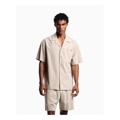 Emporio Armani para homem. EM000593_AF20430 Camisa Out bege (L), Casual, Manga curta, Lyocell Emporio Armani para homem. EM000593_AF20430 Camisa Out bege (L), Casual, Manga curta, Lyocell