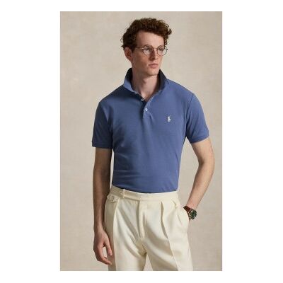 Polo Ralph Lauren para homem. 710941439026 Polo em piqué elástico Custom Slim Fit azul (M), Casual, Algodão, Manga curta Polo Ralph Lauren para homem. 710941439026 Polo em piqué elástico Custom Slim Fit azul (M), Casual, Algodão, Manga curta