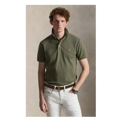Polo Ralph Lauren para homem. 710941439509 Polo em piqué elástico Custom Slim Fit verde escuro (L), Casual, Algodão, Manga curta Polo Ralph Lauren para homem. 710941439509 Polo em piqué elástico Custom Slim Fit verde escuro (L), Casual, Algodão, Manga curta