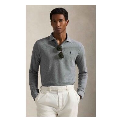 Polo Ralph Lauren para homem. 710680790003 Polo em piqué Custom Slim Fit cinzento (XL), Casual, Cinza, Algodão, Manga comprida Polo Ralph Lauren para homem. 710680790003 Polo em piqué Custom Slim Fit cinzento (XL), Casual, Cinza, Algodão, Manga comprida