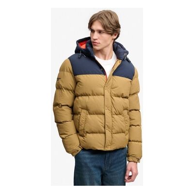 Superdry para homem. M5012424A Casaco acolchoado Everest Col Block castanho (L), Marrom, Casual, Poliéster Superdry para homem. M5012424A Casaco acolchoado Everest Col Block castanho (L), Marrom, Casual, Poliéster