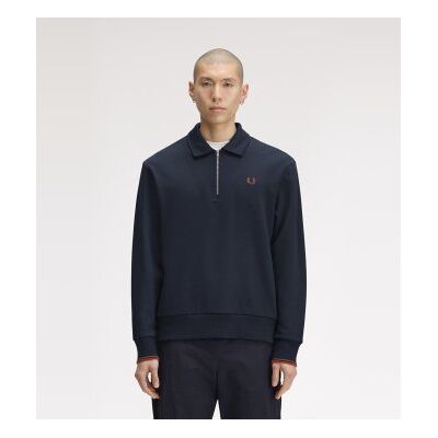 Fred Perry para homem. M2426 Sweatshirt com gola e meio fecho azul-marinho (L), Casual, Algodão Fred Perry para homem. M2426 Sweatshirt com gola e meio fecho azul-marinho (L), Casual, Algodão