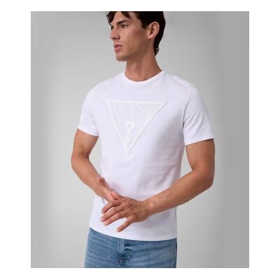 Guess para homem. M6YI71K3745 Camiseta com logo impresso branco (S), Casual, Algodão, Manga curta Guess para homem. M6YI71K3745 Camiseta com logo impresso branco (S), Casual, Algodão, Manga curta