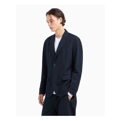 A X Armani Exchange para homem. 8NZG15ZNFNZ1583 Casaco simples azul-marinho (38), Casual, Linho, Clássico A X Armani Exchange para homem. 8NZG15ZNFNZ1583 Casaco simples azul-marinho (38), Casual, Linho, Clássico