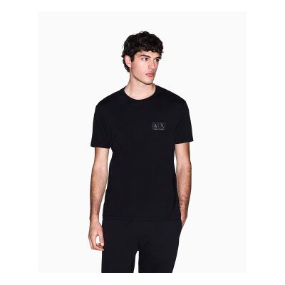 A X Armani Exchange para homem. XM002178AF12308UC001 T-shirt com logótipo de ajuste regular preta (L), Preto, Casual, Algodão, Manga curta A X Armani Exchange para homem. XM002178AF12308UC001 T-shirt com logótipo de ajuste regular preta (L), Preto, Casual, Algodão, Manga curta