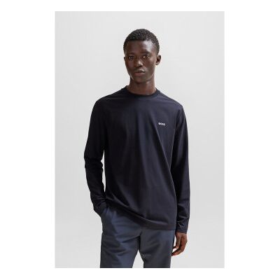 BOSS para homem. 50506365 T-shirt azul-marinho com contraste (3XL), Casual, Algodão, Manga comprida BOSS para homem. 50506365 T-shirt azul-marinho com contraste (3XL), Casual, Algodão, Manga comprida