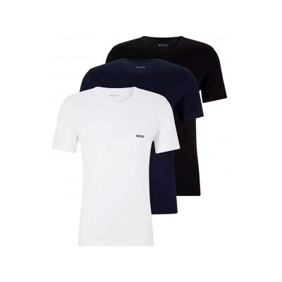 BOSS para homem. 50475284 Pacote 3 T-Shirts RN Clsico preto, azul, branco (M), Homewear, Cinza, Algodão, Manga curta BOSS para homem. 50475284 Pacote 3 T-Shirts RN Clsico preto, azul, branco (M), Homewear, Cinza, Algodão, Manga curta