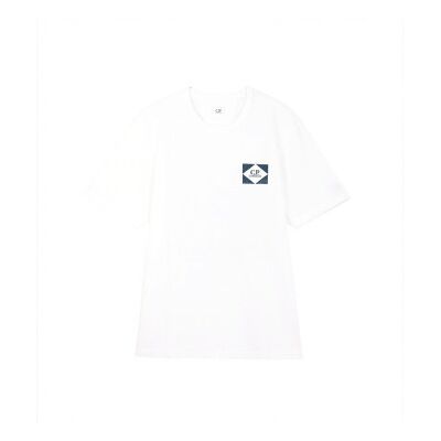 C.P. Company para homem. 20CMTS267A110656W T-shirt Manga branca (L), Branco, Casual, Algodão, Manga curta C.P. Company para homem. 20CMTS267A110656W T-shirt Manga branca (L), Branco, Casual, Algodão, Manga curta