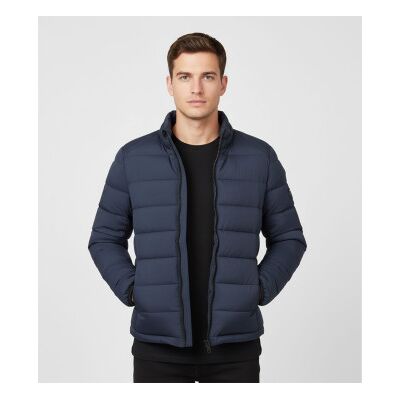 ECOALF para homem. MCMGAJKBERET0987W25-601 Casaco com boina azul (XL), Casual, Polister Reciclado, Sustentável ECOALF para homem. MCMGAJKBERET0987W25-601 Casaco com boina azul (XL), Casual, Polister Reciclado, Sustentável
