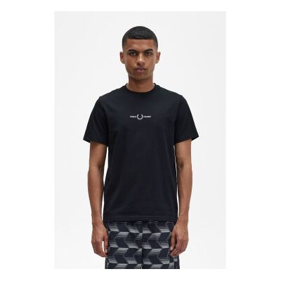 Fred Perry para homem. M4580 T-shirt com logótipo preto (L), Casual, Algodão, Manga curta Fred Perry para homem. M4580 T-shirt com logótipo preto (L), Casual, Algodão, Manga curta
