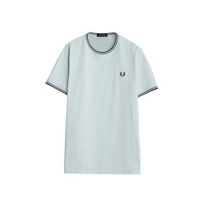 Fred Perry para homem. M1588 Camiseta Twin Tipped azul (S), Casual, Algodão, Manga curta Fred Perry para homem. M1588 Camiseta Twin Tipped azul (S), Casual, Algodão, Manga curta