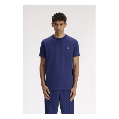 Fred Perry para homem. M3519 T-shirt azul (S), Casual, Algodão, Manga curta Fred Perry para homem. M3519 T-shirt azul (S), Casual, Algodão, Manga curta