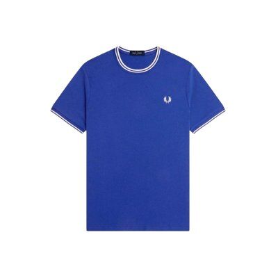 Fred Perry para homem. M1588 T-shirt com duas pontas (L), Azul, Casual, Algodão, Manga curta Fred Perry para homem. M1588 T-shirt com duas pontas (L), Azul, Casual, Algodão, Manga curta