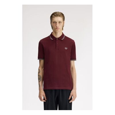 Fred Perry para homem. M3600 Polo com duas pontas castanho (S), Casual, Grená, Algodão, Manga curta Fred Perry para homem. M3600 Polo com duas pontas castanho (S), Casual, Grená, Algodão, Manga curta