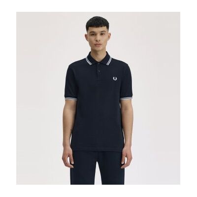 Fred Perry para homem. M3600 Polo com duas pontas azul-marinho (M), Casual, Algodão, Manga curta Fred Perry para homem. M3600 Polo com duas pontas azul-marinho (M), Casual, Algodão, Manga curta