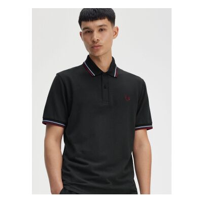 Fred Perry para homem. M3600 Pólo com duas pontas preto (S), Casual, Algodão, Manga curta Fred Perry para homem. M3600 Pólo com duas pontas preto (S), Casual, Algodão, Manga curta